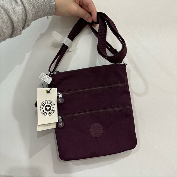 NWT Kipling Keiko Nylon Mini Crossbody Bag (Dark Plum) - Picture 1 of 4